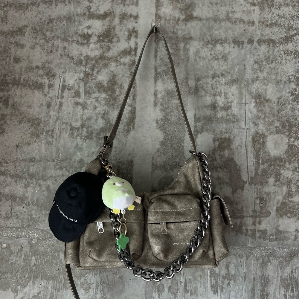 Y2k Pocket Mug Bag M Vintage Khaki